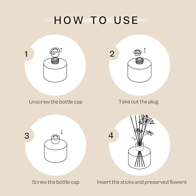 Premium Reed Diffuser Set with Preserved Baby's Breath & Cotton Stick Coconut - Image 4
