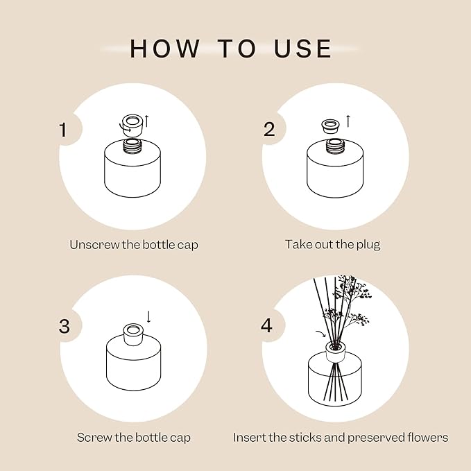 Premium Reed Diffuser Set with Preserved Baby's Breath & Cotton Stick Lavender - Image 5
