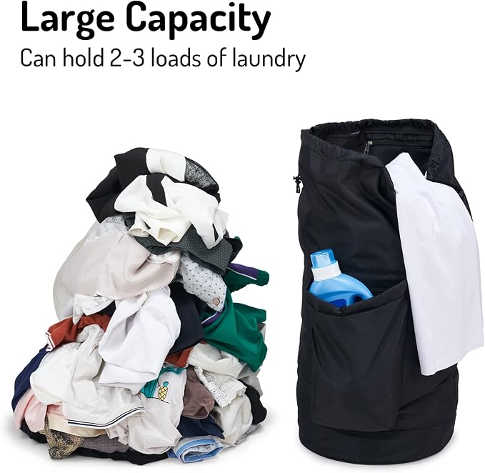 Seiritex Laundry Backpack Bag, Dirty Clothes Travel Laundry Bag - Image 5