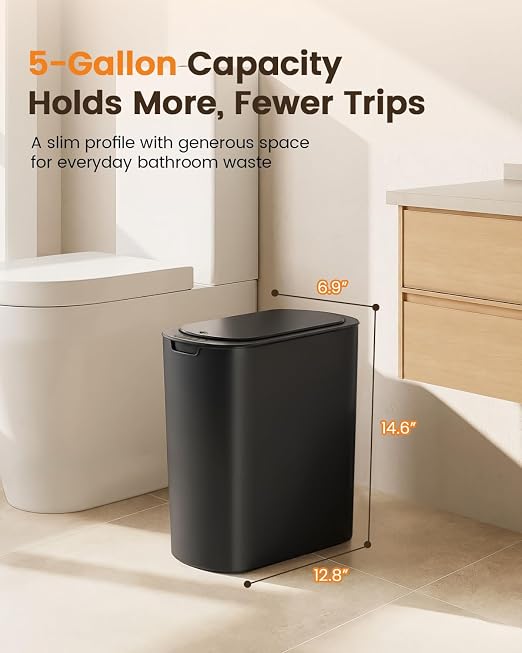 TIPGO 5 Gallon Automatic Bathroom Trash Can - Image 2