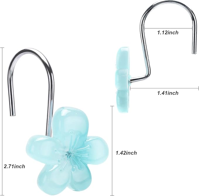 Flower Themed Shower Curtain Hooks, Glow in The Dark Bathroom Decor - Image 5
