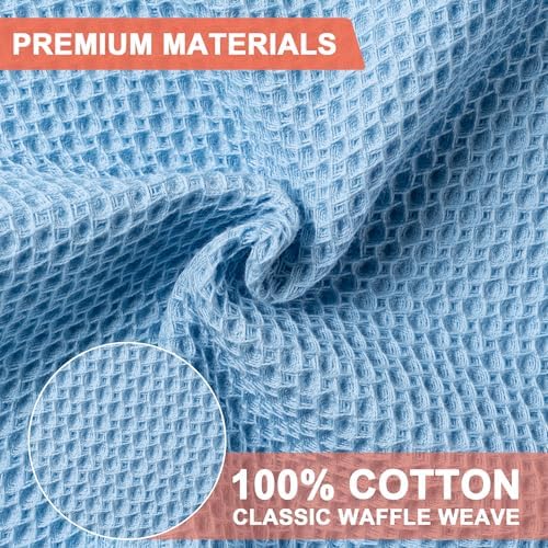 Kitchen Towels 6-Pack Kitchen Dish Cloths, 100% Cotton, 12x12 In, Sky Blue - Image 2
