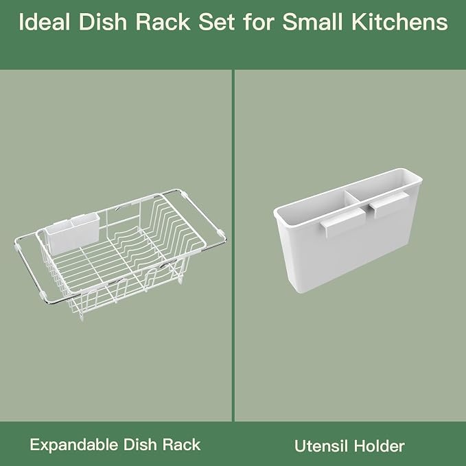 White Dish Drying Rack Over The Sink - Image 9