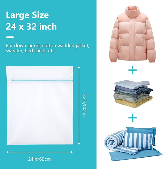 OTraki Mesh Laundry Bag for Delicates, 24 x 32 inch Large Mesh Delicates Bag - Image 7