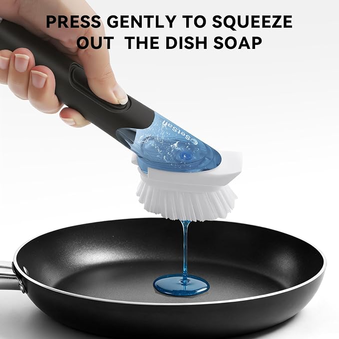 SetSail Dish Brush with Soap Dispenser, Stiff Bristles Dish Scrubber Set | - Image 3