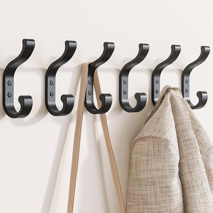 bussdis Wall-Mount Coat Hooks, Heavy Duty 30LB Hooks - Image 8