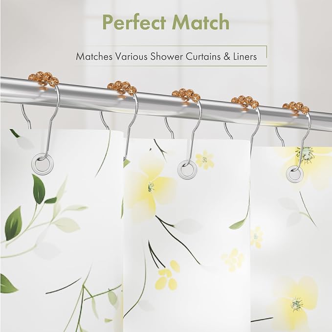 Shower Curtain Hooks, Decorative Shower Curtain Hooks, Amber Shower Curtain - Image 6
