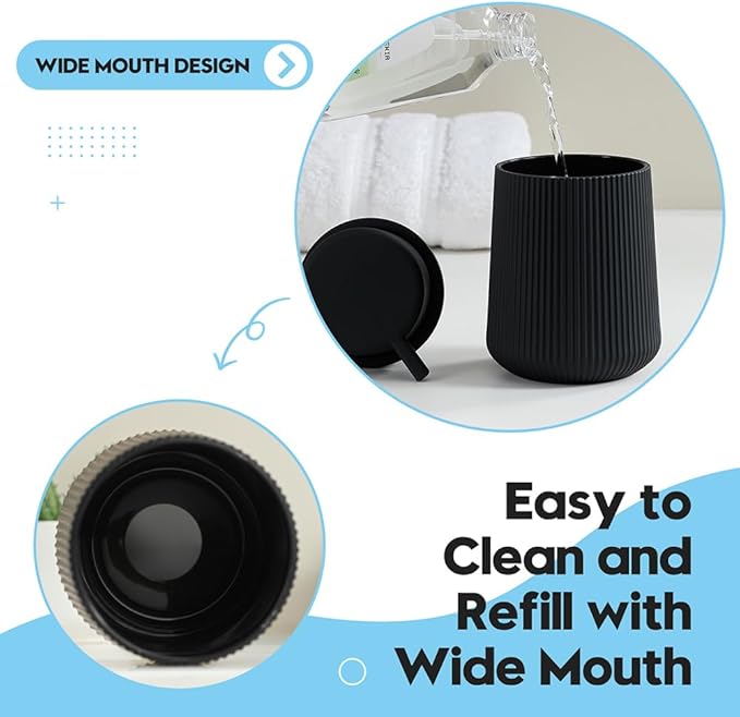 YAUKPH Striped Foaming Hand Soap Dispenser Black | - Image 6