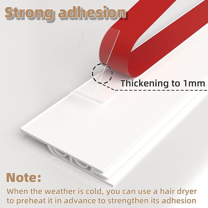 KNEELISA 39" White Under Door Draft Stopper Interior - Image 3