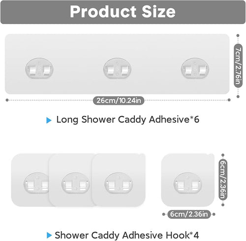 10 Pack Shower Caddy Adhesive Replacement, Strong Adhesive Hooks - Image 2