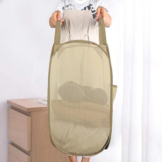 Mesh Popup Laundry Hamper, Foldable Laundry Basket Clothes Hamper - Image 7