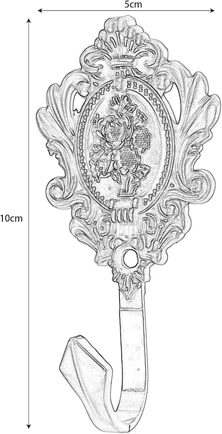 Curtain Holdbacks Small Lightweight Hooks, Vintage Bronze Rose Pattern | 4 Pack - Image 3