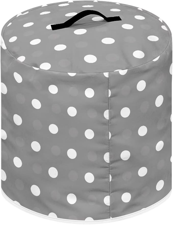 Small Appliance Covers for Air Fryer & Electric Rice Cooker, Grey Polka Dot Pressure Cooker Dust Covers for Kitchen Appliances 3 qt Accessories with Storage Pockets
