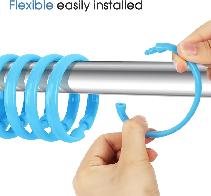 Light Blue Shower Curtain Hooks - Image 3