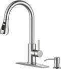 FORIOUS Kitchen Faucet with Soap Dispenser, Single Handle, Brushed Nickel | by FORIOUS