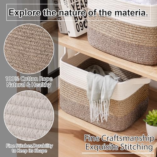 OIAHOMY 30L Storage Basket Large Blanket Basket Living Room Dark Brown - Image 6