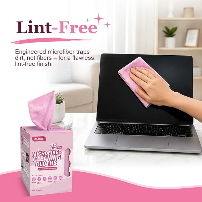 UNIMADE Microfiber Cleaning Cloth, 75 Sheets Microfiber Towels - Image 4