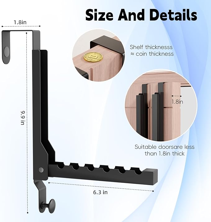 4 Pack Over The Door Hanger Folding Clothes Drying Rack, Folding Hanging Coat - Image 3