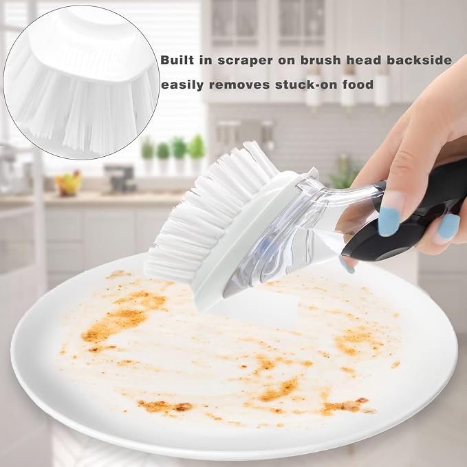 6 Pack Dish Brush Refills for OXO/RIMAY Soap Dispensing Dish Brush | Nylon - Image 3