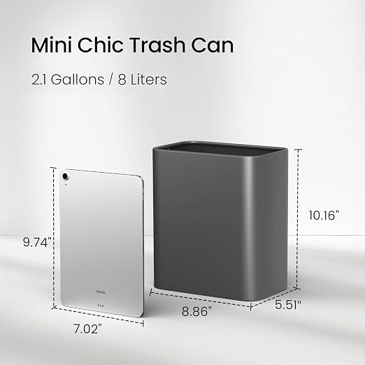 Cesun Small Bathroom Trash Can, 2.1 Gallons, Under Sink Wastebasket, Stainless - Image 3