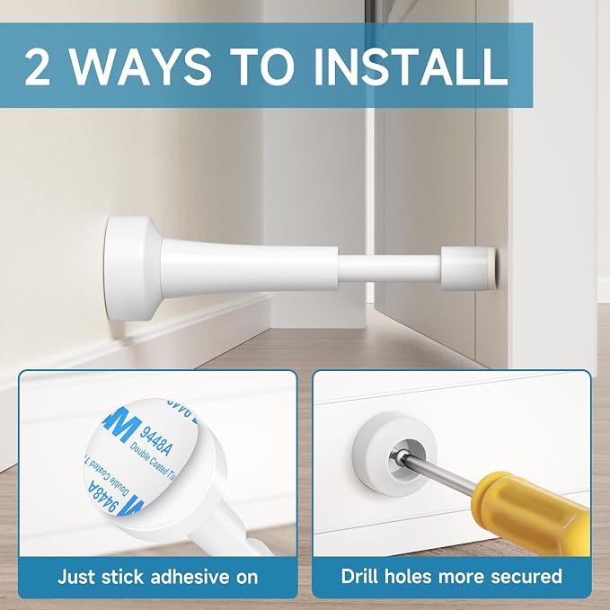 2PCS Spring Door Stoppers for Wall - Image 4