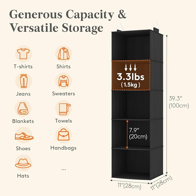 Lifewit Hanging Closet Organizer and Storage - Image 3