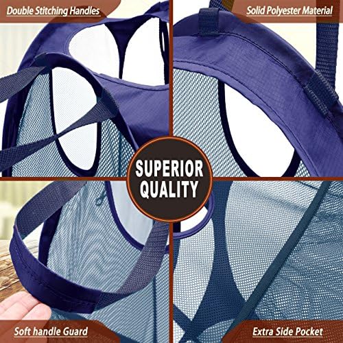 HOUSE AGAIN Strong Mesh Pop Up Laundry Hamper, 70L Collapsible Laundry Basket - Image 5