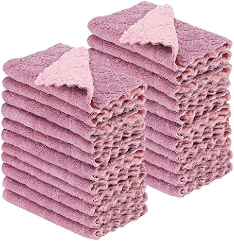 22 Pack Kitchen Dish Cloths, Reusable Dish Towels, Nonstick Oil Washable Fast by Rachan