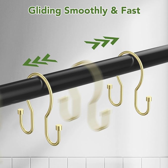 Goowin Shower Curtain Hooks, Simple Shower Curtain Rings, Sturdy Shower Curtain - Image 6