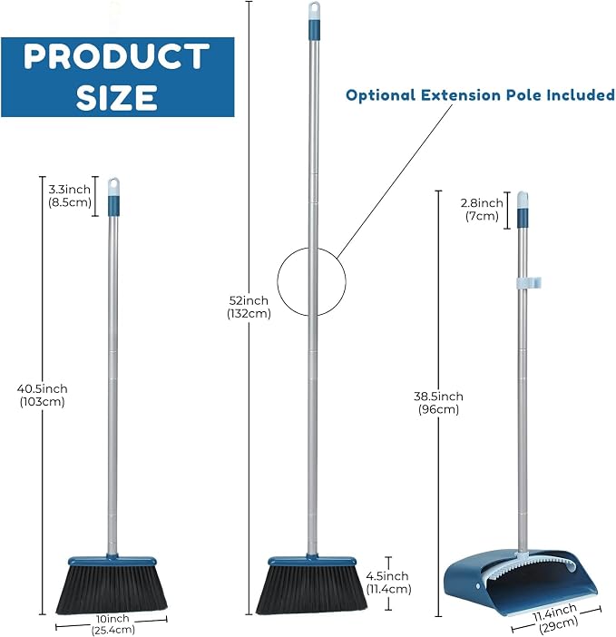 TreeLen Standing Dustpan and Broom Set - Image 3