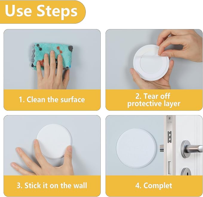 HOME MASTER HARDWARE 5" Wall Protector, 5 Pack Door Knob Wall Shield | White - Image 8