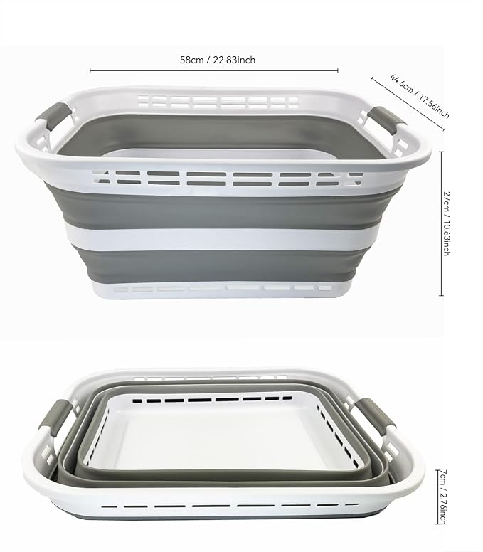 SAMMART 42L Collapsible Plastic Laundry Basket - Image 5