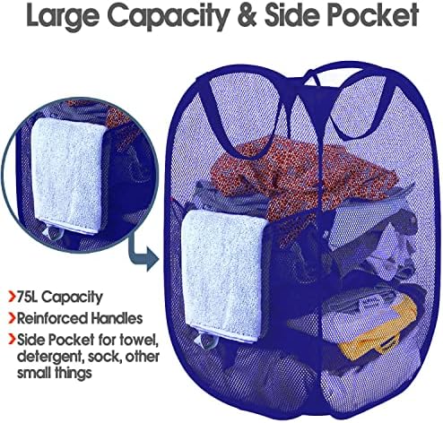BATTOO Deluxe Strong Mesh Pop up Laundry Hamper Basket - Image 5
