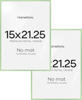 Homeforia 15x21.25 Sage Green Puzzle Frame, High End Metal 15 x 21.25 Picture Frames without Mat, 21.25x15 Thin Poster Frame for Wall, 15by21.25 Puzzle Photo Frames, Tempered Glass, Wall Kit, Set of 2