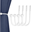 VRSS 6" L x 3" W Wall Mount Curtain Tiebacks Drapery Holdbacks White, Curtain by VRSS