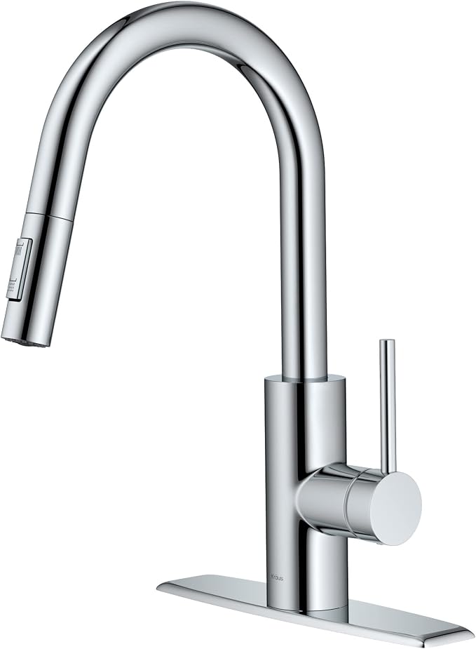 KRAUS Chrome 15 in Single Handle Pull Down Kitchen Faucet KPF-2620CH | - Image 14