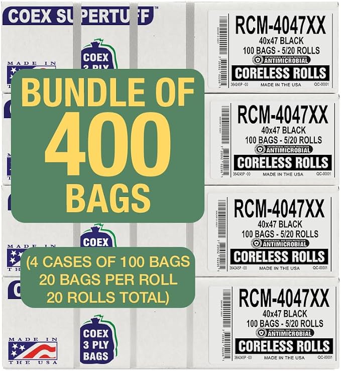 Aluf Plastics - 3 Ply Trash Bags, 45 Gallon, 1.7 Mil - Image 9