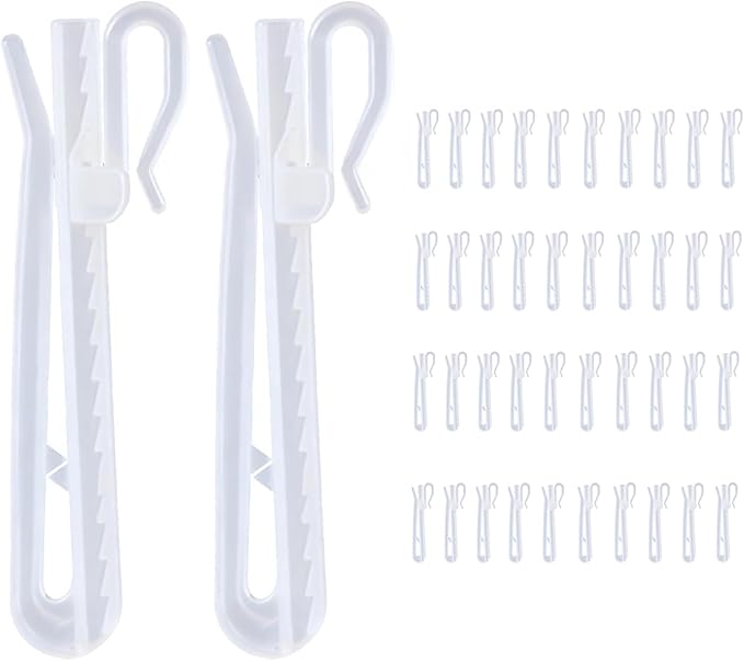 80PCS Adjustable Pinch Pleat Curtain Hooks – Ratchet System Plastic Clips by HomeAceTop