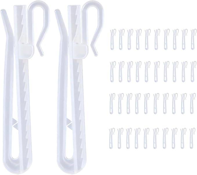 40PCS Adjustable Pinch Pleat Curtain Hooks – Ratchet System Plastic Clips by HomeAceTop