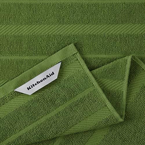 KitchenAid Albany Kitchen Towel 4-Pack Set, Matcha Green/White - Image 3