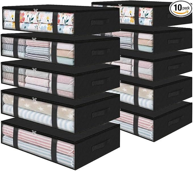 StorageRight Under Bed Storage Bags, 10 Pack, Comforters, Blankets and Seasonal by StorageRight