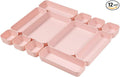 Set Of 12 Pink Color Plastic Desk Drawer Organizers by Backerysupply