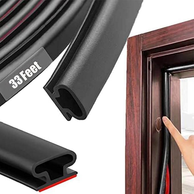 Black Rubber Weather Stripping Door Seal Strip, D Shape Door Weather Seal Strip by PUNDIN