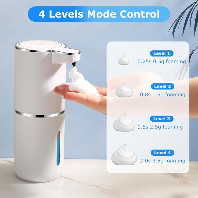 2 Pack Automatic Soap Dispensers, 12.8oz/380ml USB Touchless Automatic Foaming - Image 6