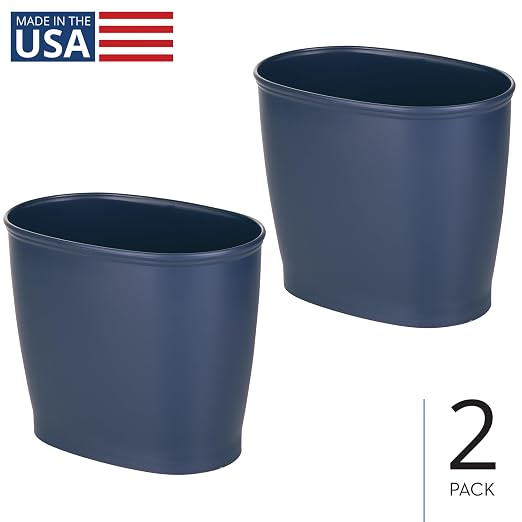 iDesign Slim Plastic Bathroom Trash Can, - Image 2