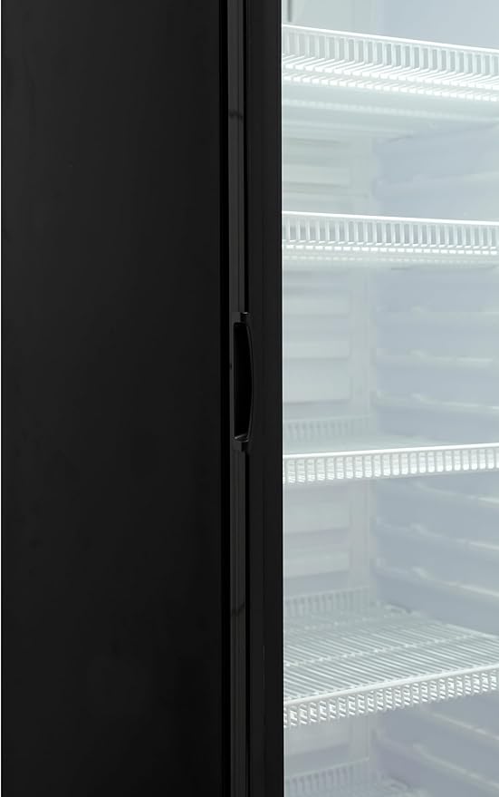 KoolMore 26 in. Commercial Glass Door Merchandiser Refrigerator with LED Lights, 15 cu. ft. in Black, ETL Listed (KM-MDR-1GD-15C)
