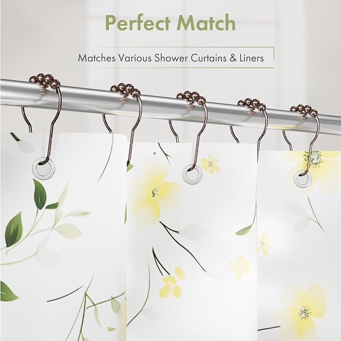 Shower Curtain Hooks, Decorative Bronze Shower Curtain Hooks, Stainless Steel - Image 6
