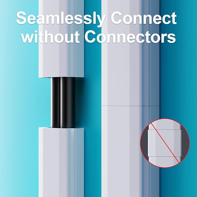 Yecaye 42in Cord Covers for Wall Mounted TV, W0.98in H0.51in, Cable Management - Image 5
