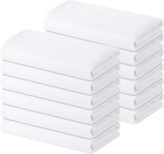 Homaxy 100% Cotton Waffle Weave Kitchen Towels, 12 Pack by Homaxy
