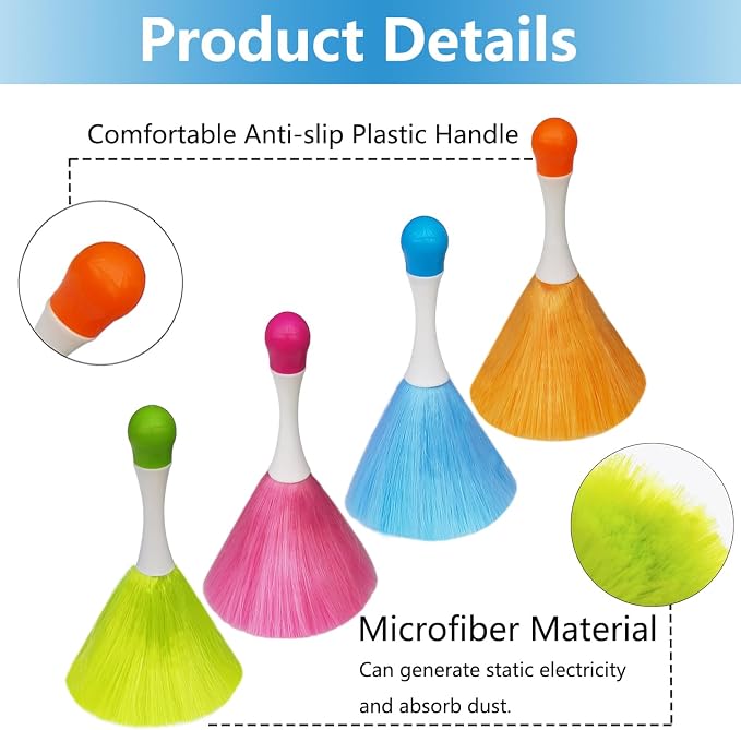 4 Pack 8" Hand Grips Microfiber Washable Duster, Suitable - Image 4